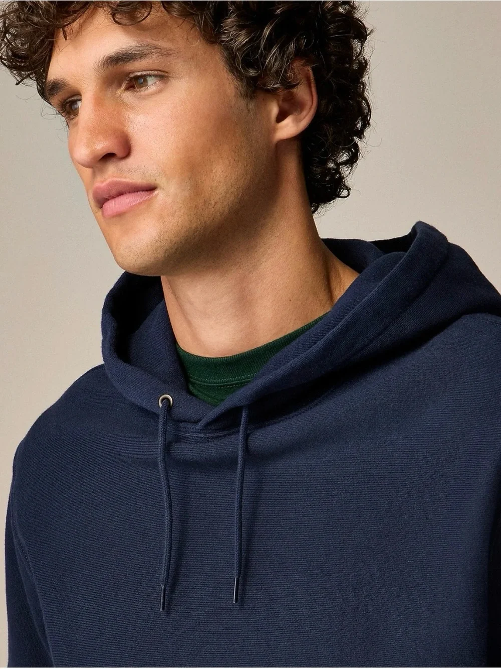 J. Crew 14oz Fall Fleece Heritage Hoodie Navy Pullover Sweatshirt Mens Unisex SM